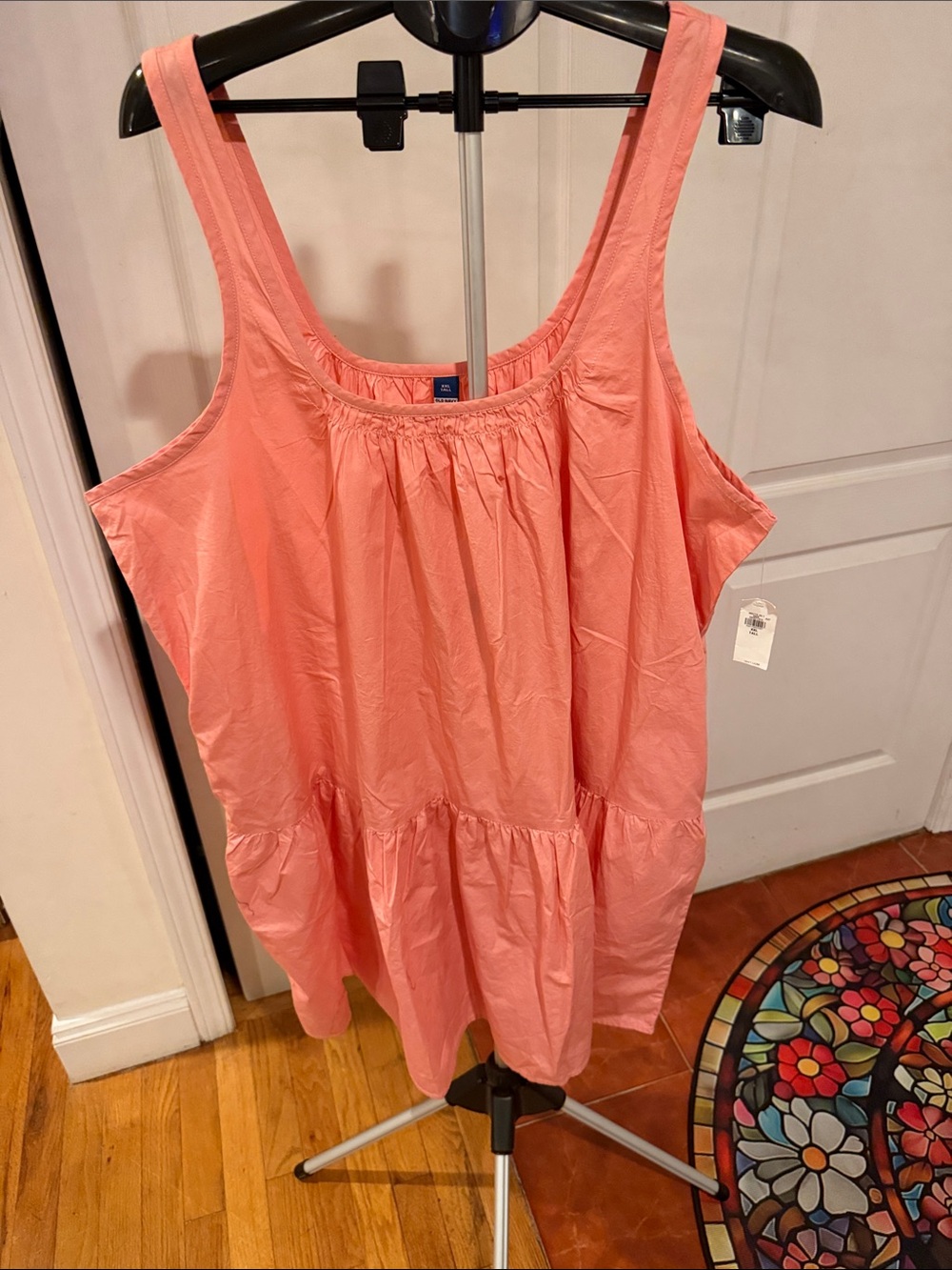 Old Navy TALL Coral Pink Sleeveless Tiered dress. Size XXL TALL. NWT